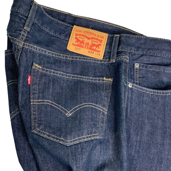 527 SLIM BOOTCUT MEN'S JEANS Size 34”X34” Dark Wash New Without Tags - Picture 5 of 7